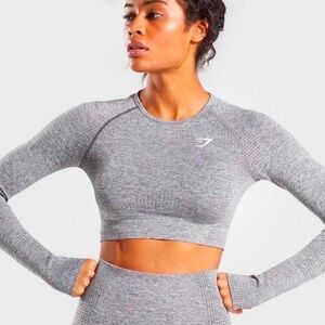 Gymshark Vital Seamless Crop Top Grey Medium